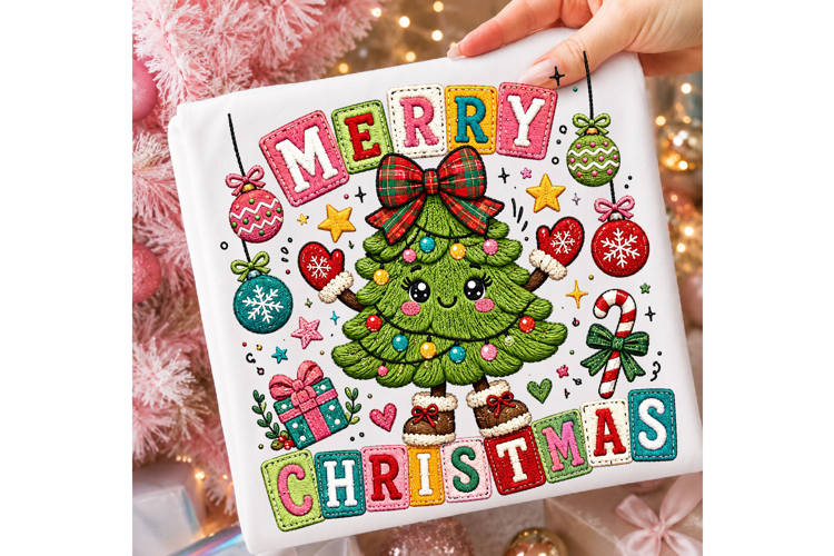 Merry Christmas Trendy Cutout Christmas Tree PNG