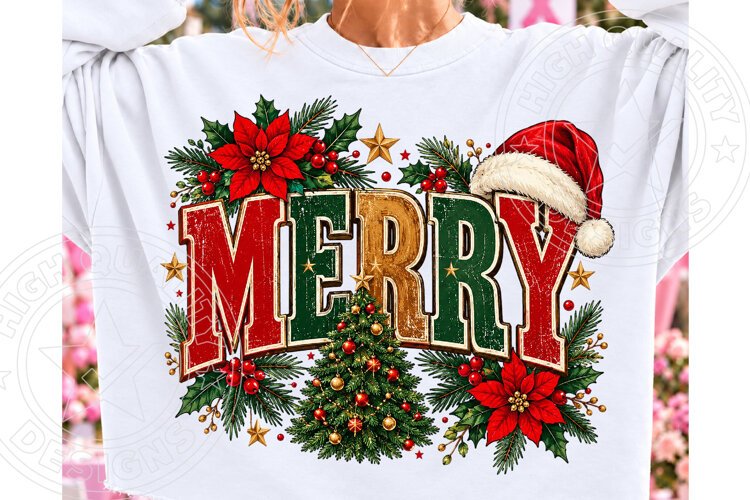 Merry Christmas Varsity PNG example image 1