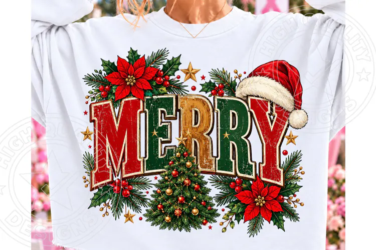 Merry Christmas Varsity PNG