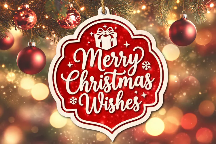Merry Christmas Wishes Ornament SVG