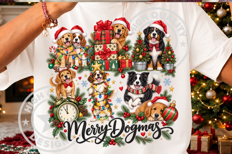 Merry Dogmas, Christmas Dog Sublimation