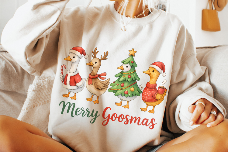 Merry Goosmas PNG, Funny Christmas Goose PNG, Holiday PNG