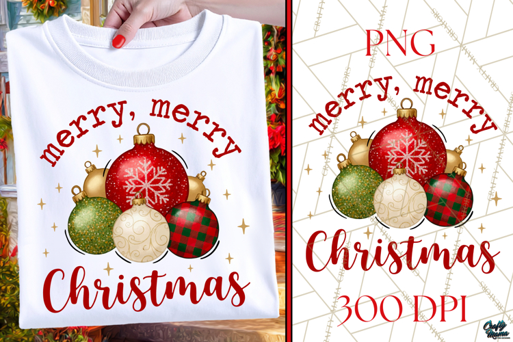 Merry Christmas PNG | Trendy Ornament Design for Sublimation