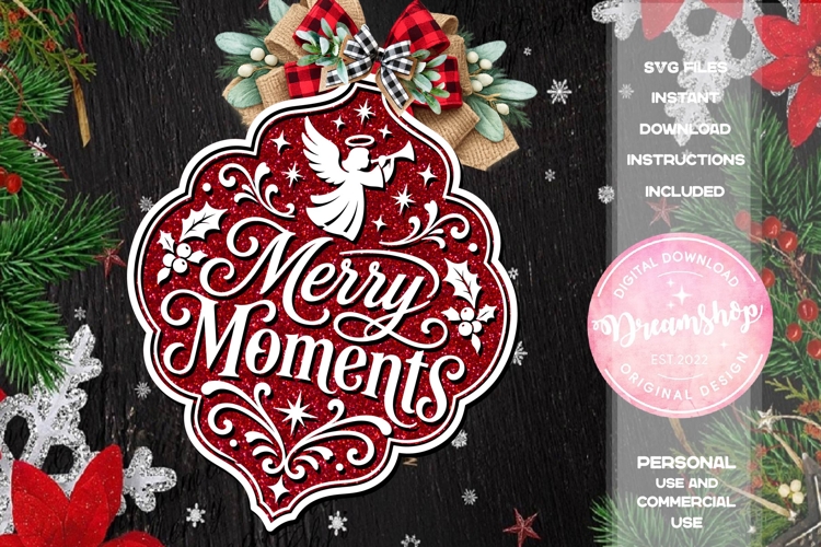 Merry Moments Angel Ornament SVG