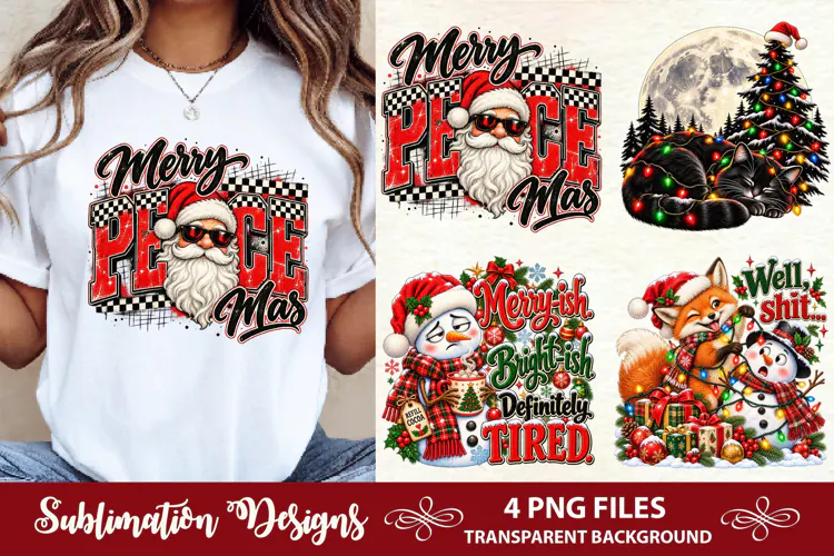 Merry Piece Mas Christmas Sublimation PNG, Funny Santa