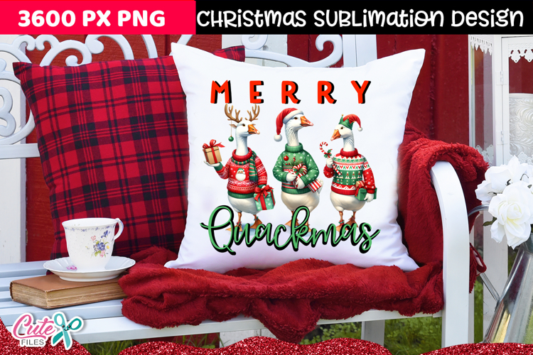 Merry Quackmas Sublimation Design