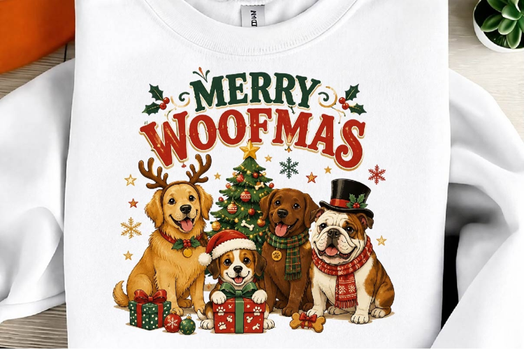 Merry Woofmas PNG Sublimation