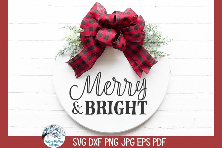 Merry and Bright SVG | Christmas Decoration Design