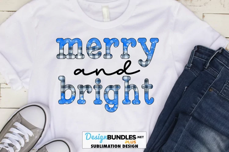 Christmas Sublimation | Merry and Bright Plaid Polk Dot PNG