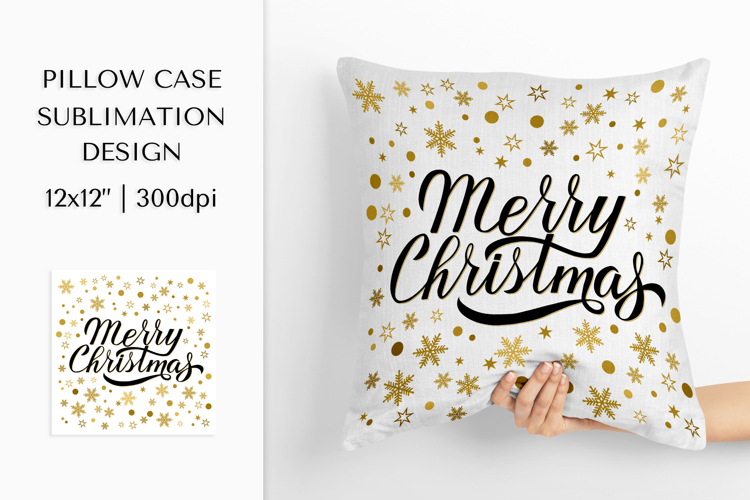 Christmas Pillow Case Sublimation Design. Winter Pillow 03