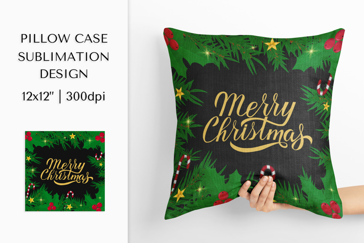 Christmas Pillow Case Sublimation Design. Winter Pillow 04