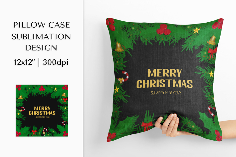Christmas Pillow Case Sublimation Design. Winter Pillow 06