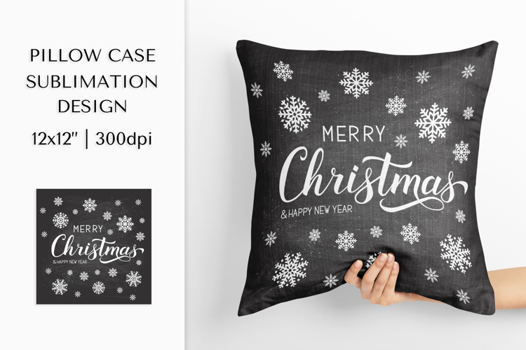 Christmas Pillow Case Sublimation Design. Winter Pillow 07