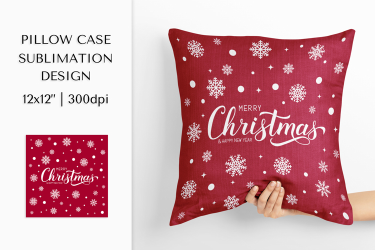 Christmas Pillow Case Sublimation Design. Winter Pillow 08