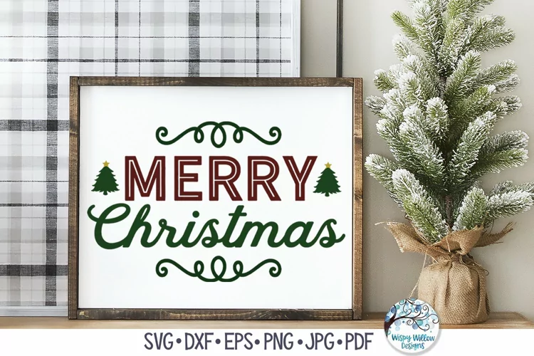 Merry Christmas SVG | Vintage Farmhouse Christmas Sign SVG