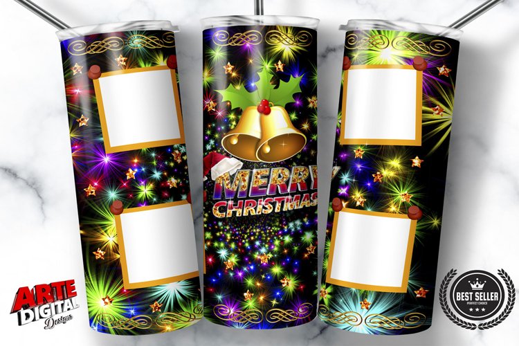 Christmas Photo Tumbler 20oz Skinny Tumbler Sublimation