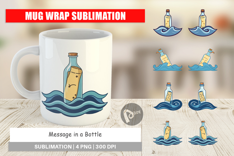 Mug Wrap Message in a Bottle