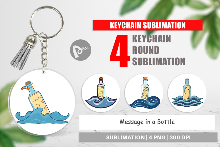 Keychain Message in a Bottle