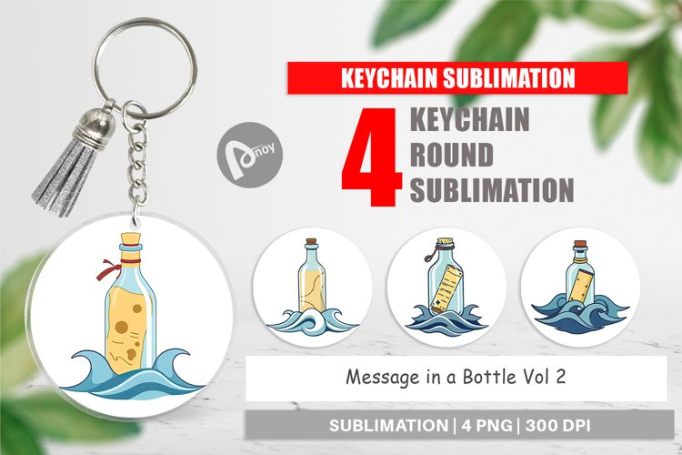 Keychain Message in a Bottle