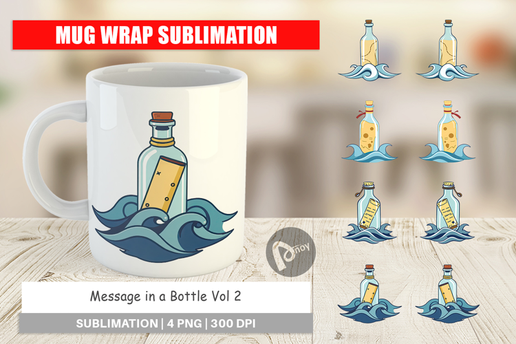 Mug Wrap Message in a Bottle