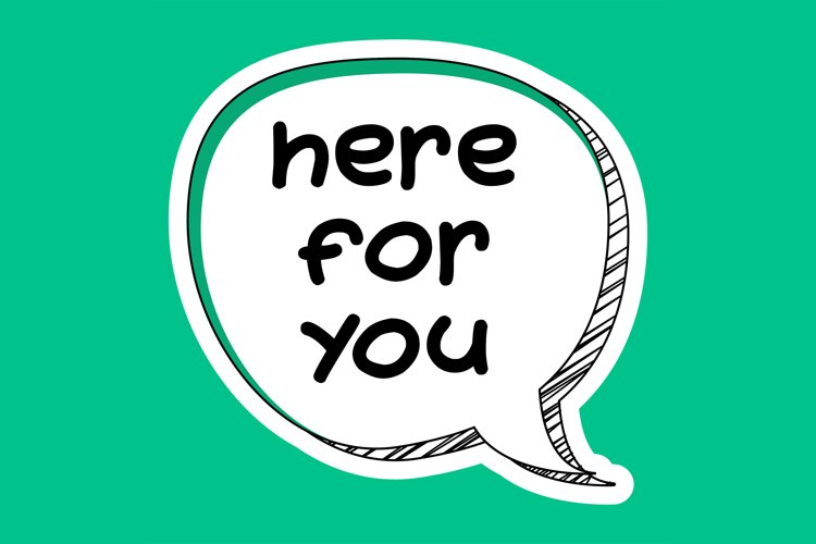 Here for You Message Stickers, Enhancing Communications example image 1