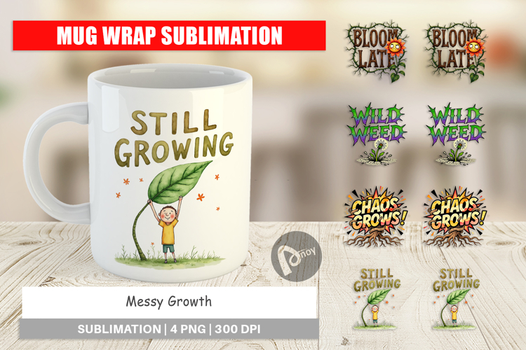 Messy Growth Blooming Mug Wrap