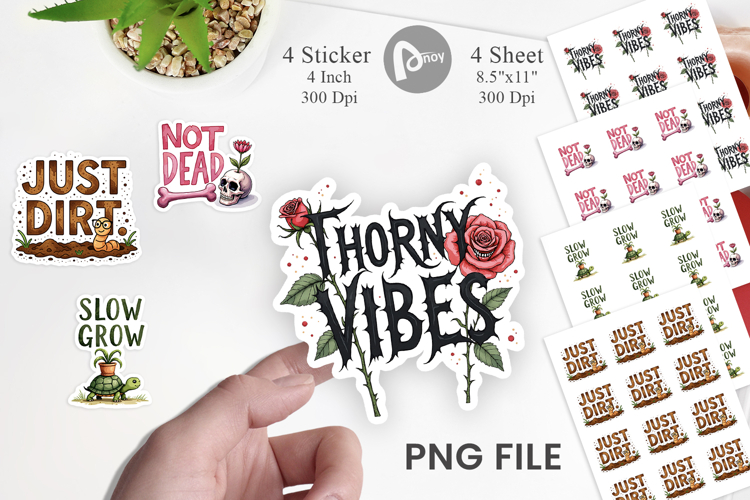 Messy Growth Blooming Sticker