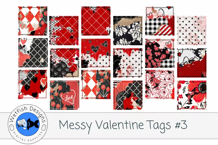 Messy Valentine Tags 3