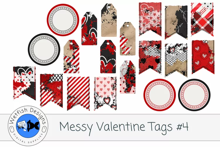 Messy Valentine Tags 4