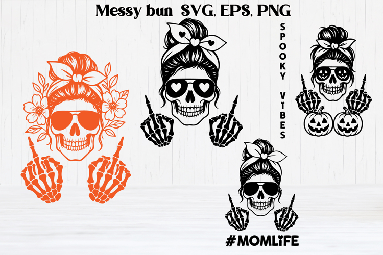 Messy Bun Mom Life Svg Image 17