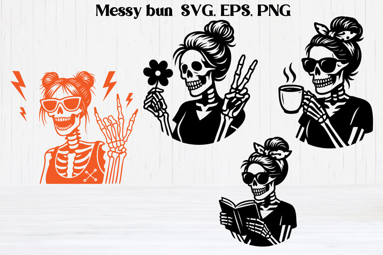 Messy Bun Mom Life Svg Image 14