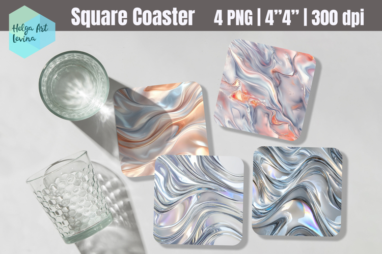 Metallic Square Coaster Sublimation