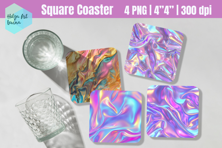 Metallic Square Coaster Sublimation