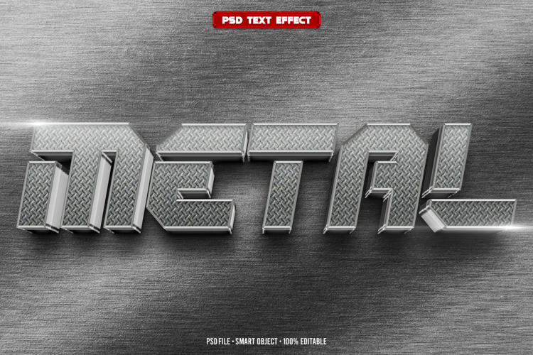 Metal 3D editable text effect
