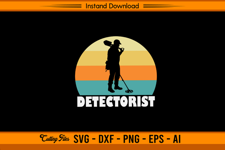 Vintage Sunset Metal Detectorist SVG Design