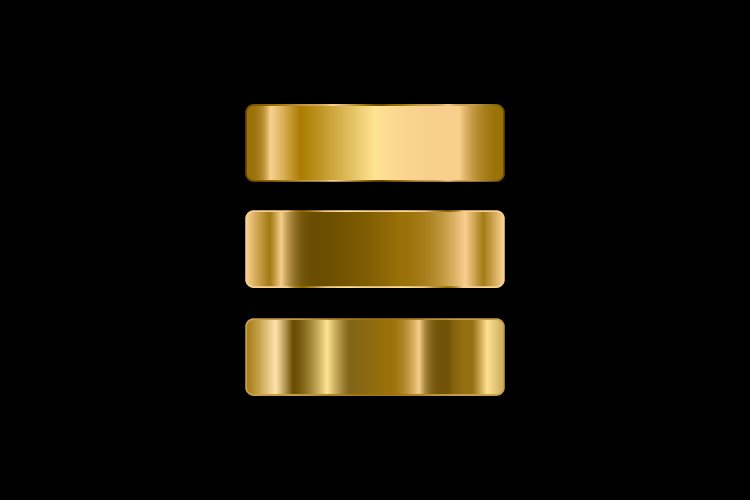 Metal gold gradient color swatches vector example image 1