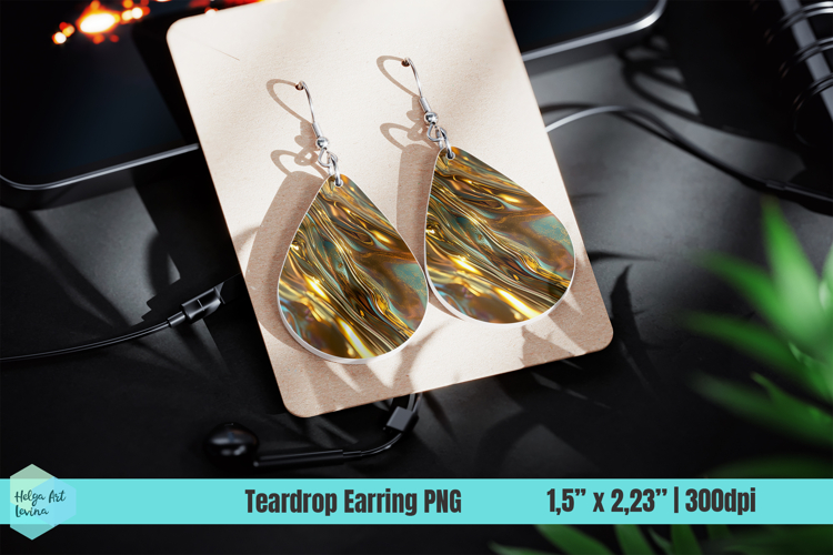 Metallic Teardrop Earring Sublimation