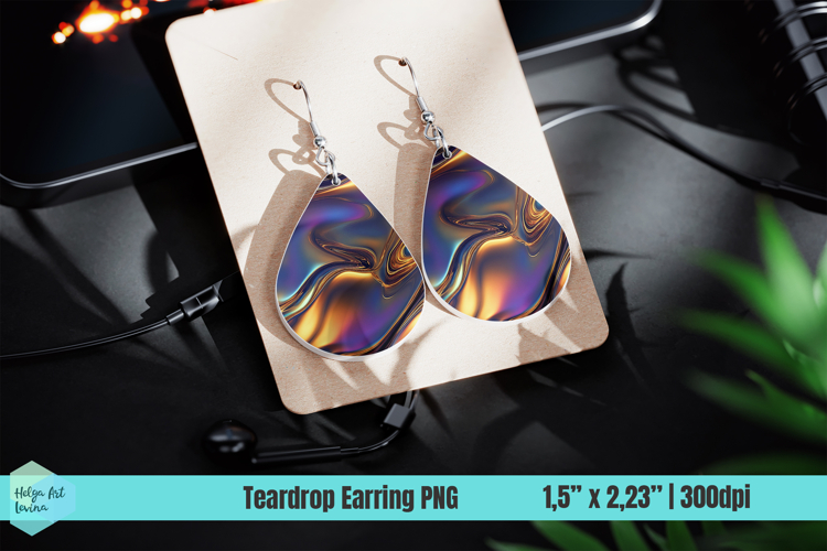 Metallic Teardrop Earring Sublimation