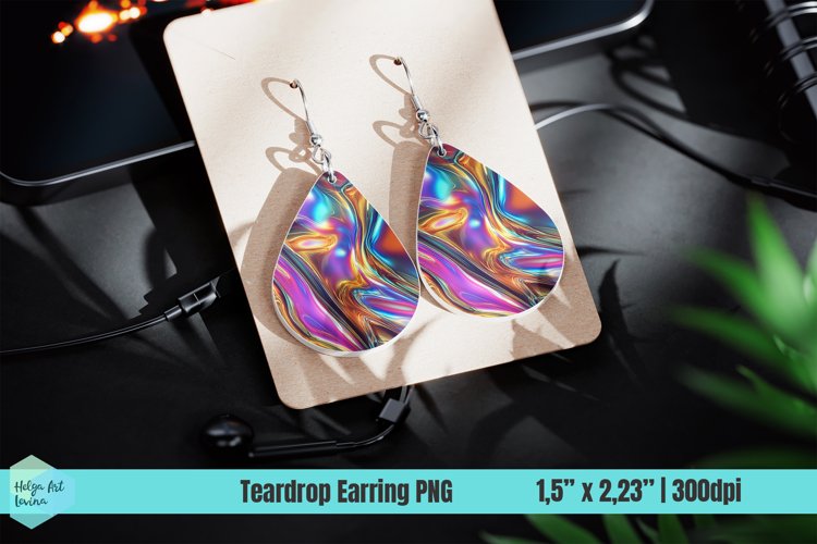 Metallic Teardrop Earring Sublimation