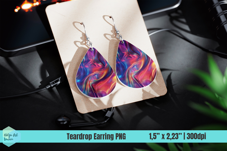 Metallic Teardrop Earring Sublimation