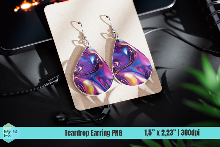 Metallic Teardrop Earring Sublimation