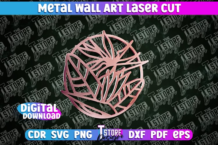 Metal Wall Art Laser Cut | Metal Flowers Laser Cut Design example image 1