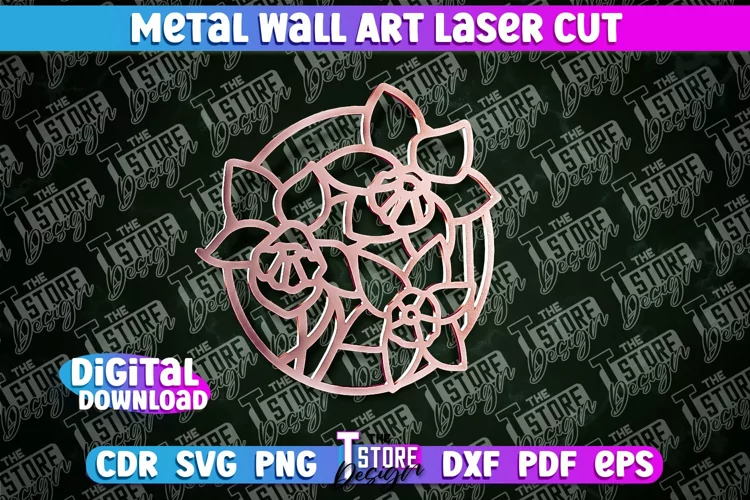 Metal Wall Art Laser Cut | Metal Flowers Laser Cut Design