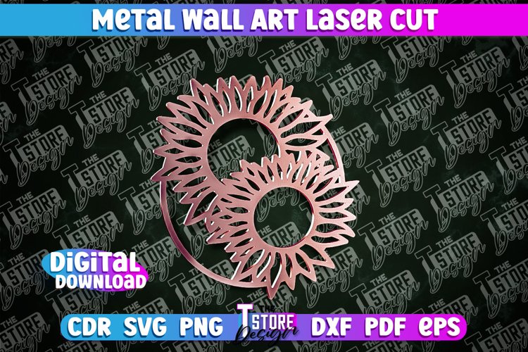 Metal Wall Art Laser Cut | Metal Flowers Laser Cut Design example image 1