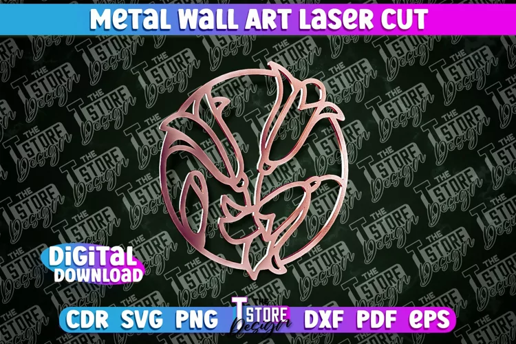 Metal Wall Art Laser Cut | Metal Flowers Laser Cut Design