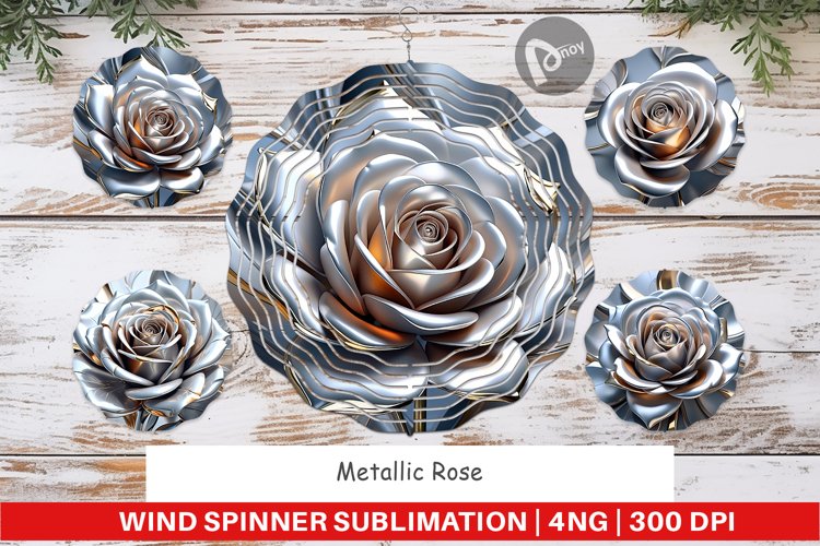 Wind Spinner Metallic Rose