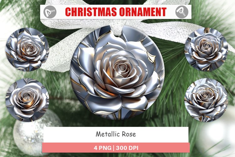 Christmas Ornaments Metallic Rose