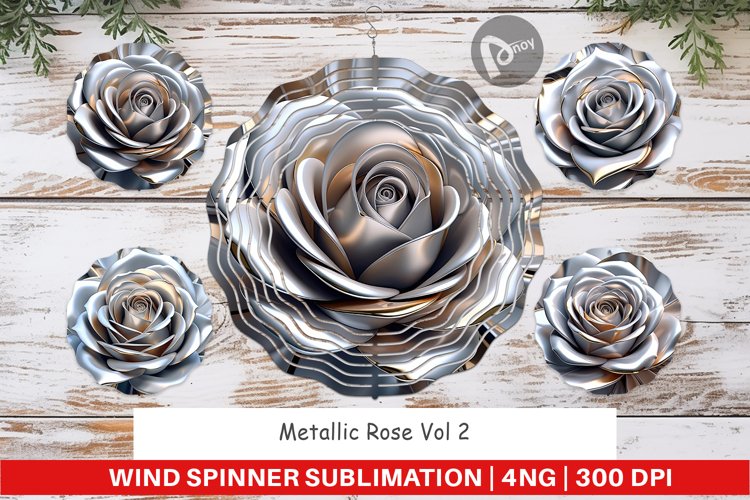 Wind Spinner Metallic Rose