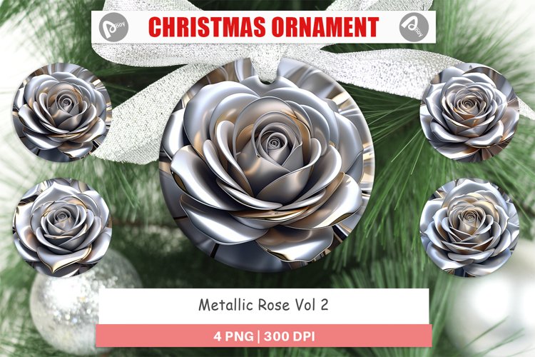 Christmas Ornaments Metallic Rose