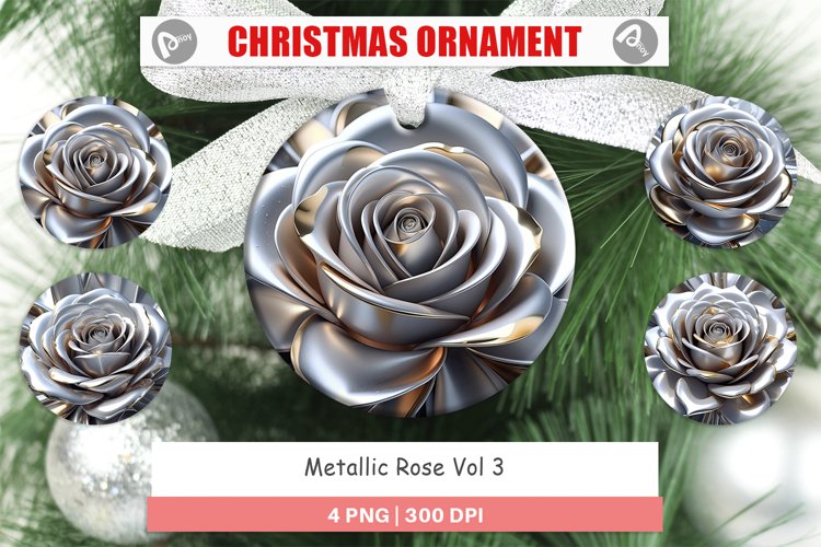 Christmas Ornaments Metallic Rose